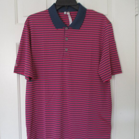 adidas Mens S/S Hot Pink & Navy Golf Polo Shirt NWOT - Size Medium - Picture 2 of 2